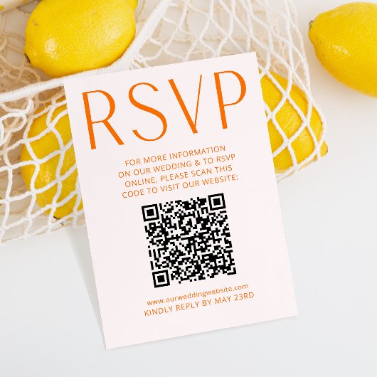 Simple Pink & Bright Orange RSVP Online QR code