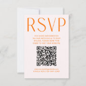 Simple Pink & Bright Orange RSVP Online QR code (正面)