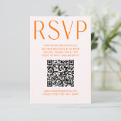 Simple Pink & Bright Orange RSVP Online QR code (スタンド正面)