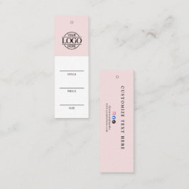 Simple Pink Business Logo Clothing Price Hang Tag スキニー名刺