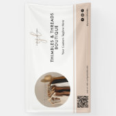 Simple Pink Business Logo Event Marketing QR Photo 横断幕 (縦)