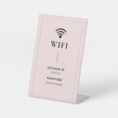 Simple Pink Business  Wifi Password and Network  台座サイン (正面)