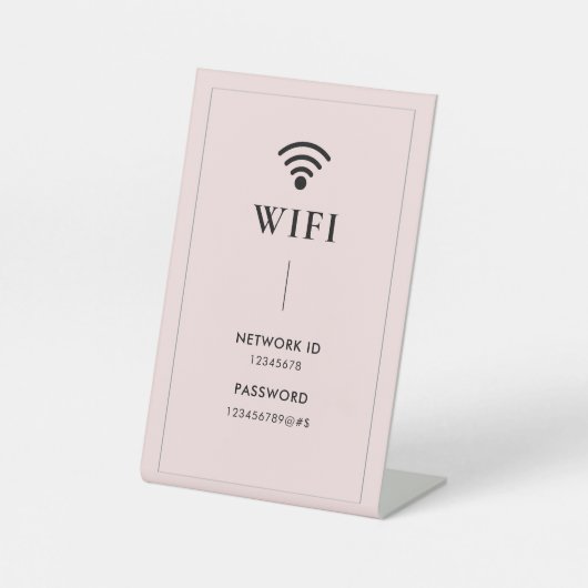 Simple Pink Business  Wifi Password and Network  台座サイン (正面)