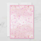 Simple Pink Butterflies theme Save the Date セーブザデート (裏面)