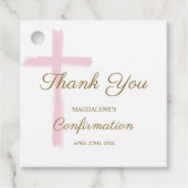 Simple Pink Cross Thank You Confirmation フェイバータグ (正面)