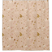 Simple Pink Glitter  シャワーカーテン (正面)