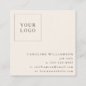 Simple Pink Green Checkerboard Your Logo Custom スクエア名刺 (正面)