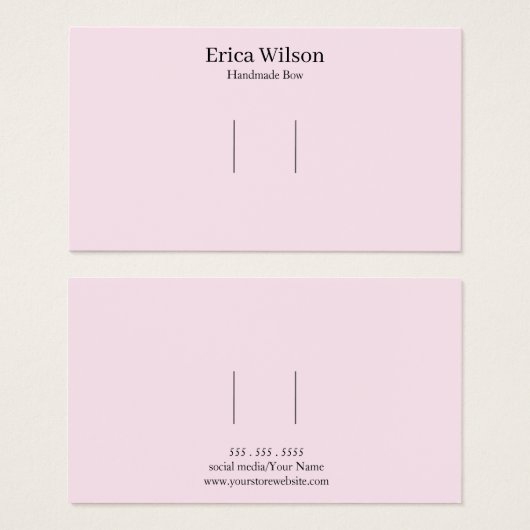 Simple Pink Hair Clip Barrette Display card (正面&裏面)