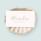 Simple  Pink Handwritten Script Calligraphy 名刺