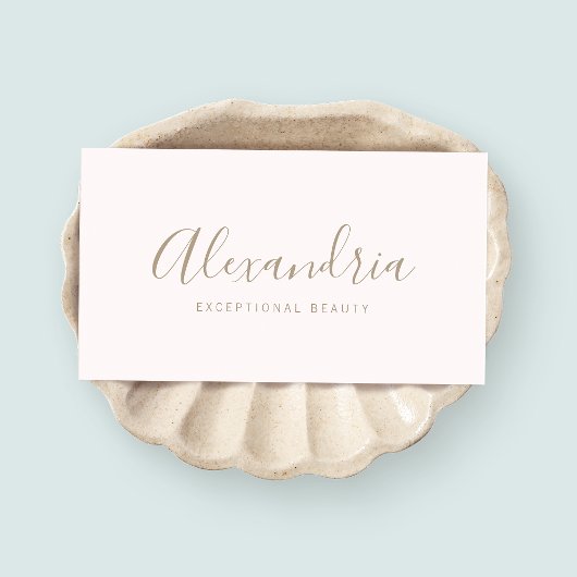 Simple  Pink Handwritten Script Calligraphy 名刺