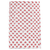 Simple Pink Hearts Minimalist ミディアムペーパーバッグ (正面)