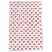 Simple Pink Hearts Minimalist ミディアムペーパーバッグ (裏面)