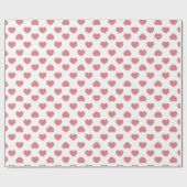 Simple Pink Hearts Minimalist ラッピングペーパー (フラット)