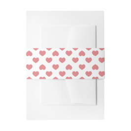 Simple Pink Hearts Minimalist 招待状ベリーバンド
