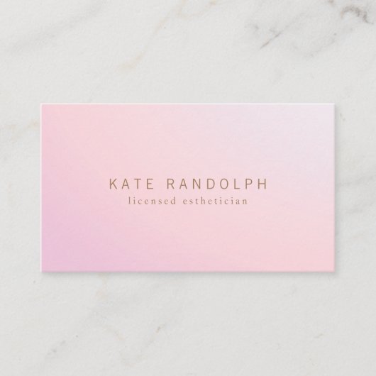 Simple Pink Lavender Ombre Esthetician 名刺 (正面)