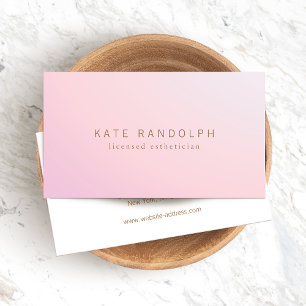 Simple Pink Lavender Ombre Esthetician 名刺