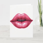 Simple Pink Lips Kiss Card カード (正面)