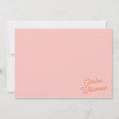 Simple Pink Orange Script Personalized Stationery  ノートカード (正面)
