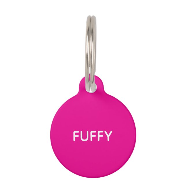 Simple Pink Pet Name ID Tag ペット　ネームタグ (正面)