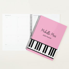 Simple Pink Piano Pianist Music Teacher  プランナー手帳