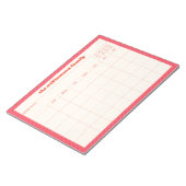 Simple Pink Red Checkered Family Planner Calendar ノートパッド (アングル)