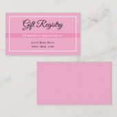 Simple Pink Registry Babyshower Enclosure Card エンクロージャーカード (正面/裏面)
