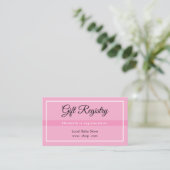 Simple Pink Registry Babyshower QR Enclosure Card エンクロージャーカード (スタンド正面)