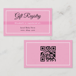 Simple Pink Registry Babyshower QR Enclosure Card エンクロージャーカード