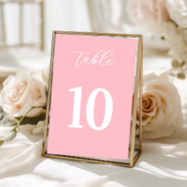 Simple Pink Table Numbers Sign テーブルナンバー