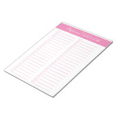 Simple Pink Vertical 8.5x11 Two Column Checklist ノートパッド (アングル)