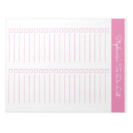 Simple Pink Vertical 8.5x11 Two Column Checklist ノートパッド