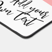 Simple pink white personalized text photo collage デスクマット (コーナー)