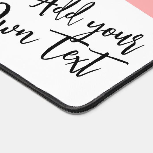Simple pink white personalized text photo collage デスクマット (コーナー)