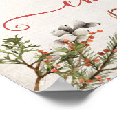 Simple Plaid Red Bow Christmas Holiday Welcome ポスター (角)