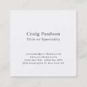 Simple Plain Black White Minimalist Modern スクエア名刺 (正面)