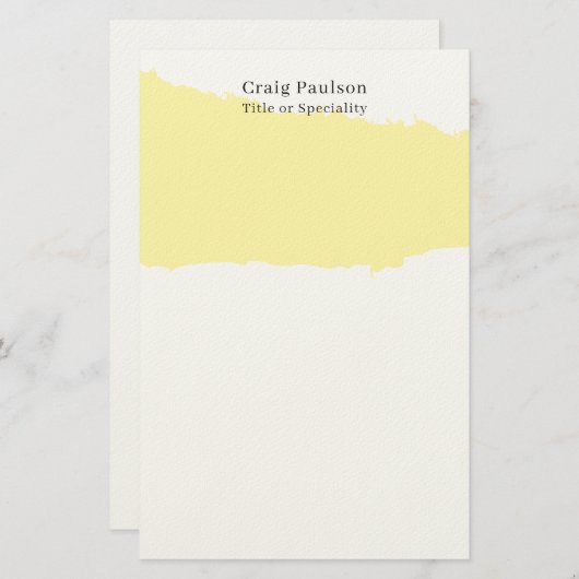 Simple Plain Cream Black White Minimalist Modern 便箋 (正面/裏面)