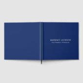 Simple Plain Minimalist Elegant Modern Blue ゲストブック (全面)