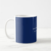 Simple Plain Minimalist Elegant Modern Blue コーヒーマグカップ (左)
