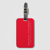 Simple Plain Minimalist Elegant Modern Red ラゲッジタグ (正面縦)