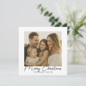 Simple Pleasures One Photo Gray Christmas Card シーズンカード (スタンド正面)