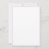 Simple Plum Purple Bow Thin Border No text ノートカード (裏面)