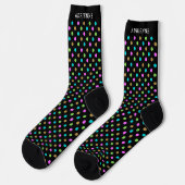 Simple Polka Dots Pattern Personalized Black ソックス (左)