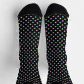 Simple Polka Dots Pattern Personalized Black ソックス (上部)