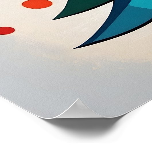 Simple Pop Art Geometric Christmas Tree and Circle ポスター (角)