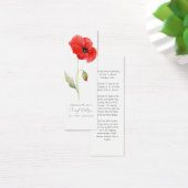 Simple Poppy Funeral Memorial Bookmark (デスク)
