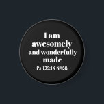 Simple Positive Bible Affirmation Christian Black マグネット<br><div class="desc">This simple and meaningful magnet features a powerful Bible verse from the Book of Psalm, </div>