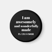 Simple Positive Bible Affirmation Christian Black マグネット (正面)