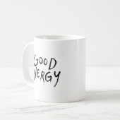 Simple Positivity Minimalist Good Energy Bold  コーヒーマグカップ (正面左)
