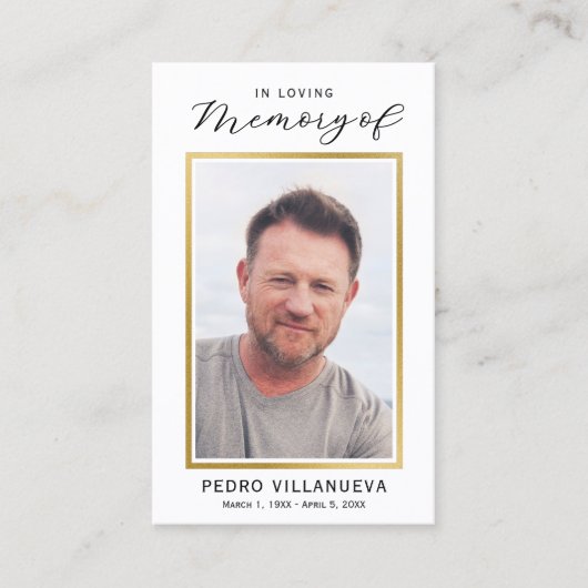 Simple Prayer Photo Sympathy Cards 名刺 (正面)