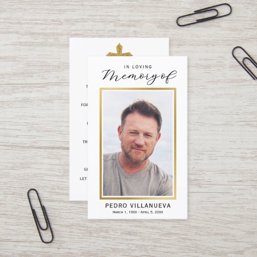 Simple Prayer Photo Sympathy Cards 名刺 (正面/裏面インサイチュ)